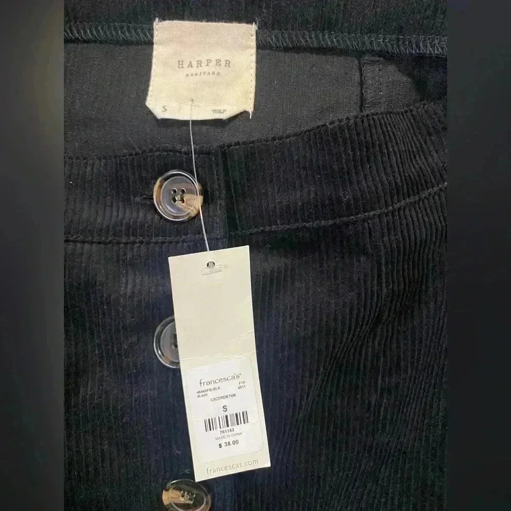 NWT, Francesca’s Harper Heritage, Corduroy Mini Skirt W/ Buttons, Size SMALL - Picture 3 of 3